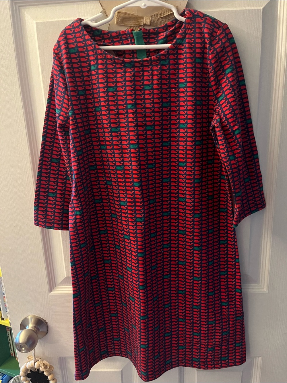 Girls Red Patterned Shift Dress